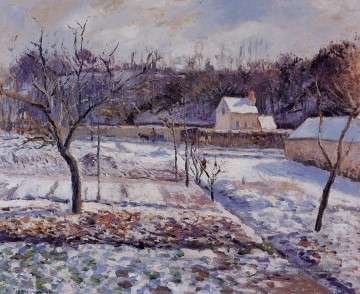  Schnee Malerei - l Einsiedelei pontoise Schneeffekt 1874 Camille Pissarro